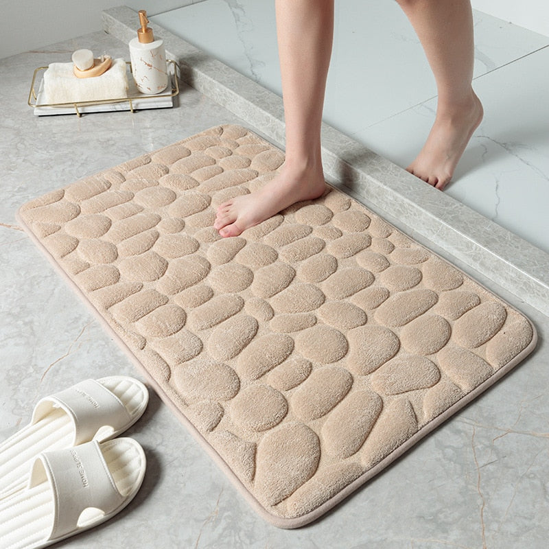 Pebble stone Reliëf Badkamermat -Memoryfoam en antislip